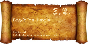 Bogáts Maxim névjegykártya